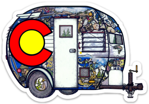 2" x 1.39" Mini Colorado Camper Sticker