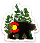 1.84" x 2" Mini Colorado Black Bear Sticker