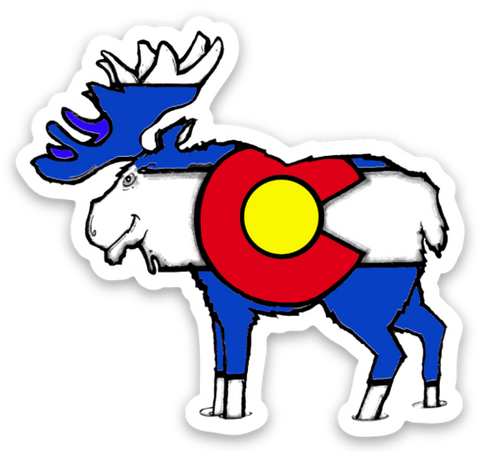 2" x 1.87" Colorado Moose Mini Sticker