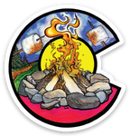 1.92" x 2" Mini Colorado Campfire Sticker