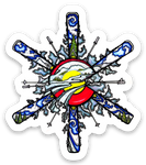 3.5" x 4" Colorado Snowflake Sticker