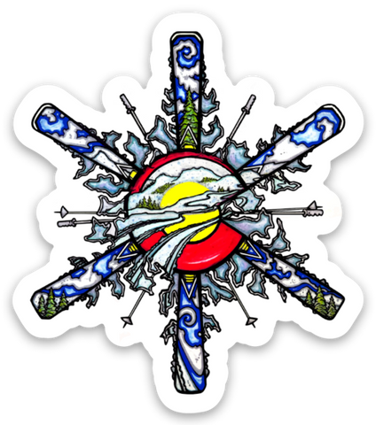 3.5" x 4" Colorado Snowflake Sticker