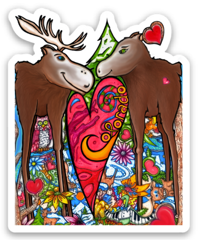 1.62" x 2" Mini Colorado Moose Love Sticker